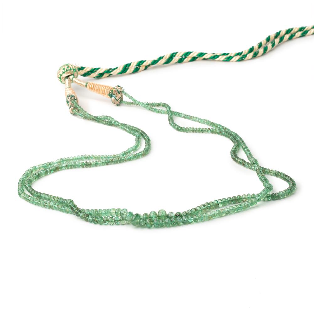 Lot of Two Emerald Plain Rondelle Bead Strands AA