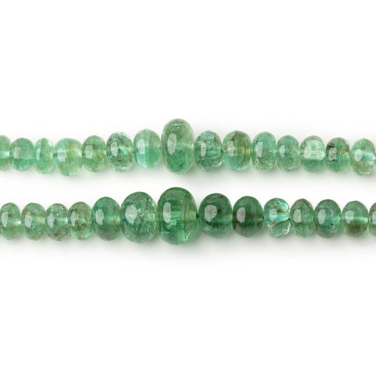 Lot of Two Emerald Plain Rondelle Bead Strands AA