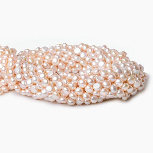 Mauve Side Drill Button Freshwater Pearl, A Grade