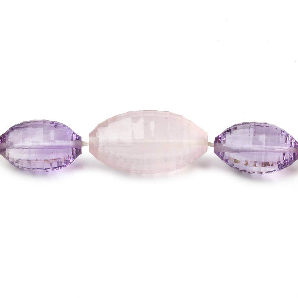 14-20mm Multi Gem concave checkerboard faceted marquise 16 inch 29 beads AAA