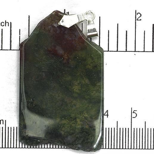 Moss Agate Natural Shape Pendant - With Bail - Semi-Precious Stone - Sold by the Piece - SP611
