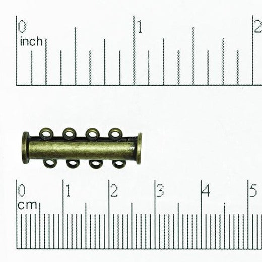 26mm x 10mm 4-Hole Magnetic Slide Clasp - Made of Brass - Sold Individually - CL/MC120/4