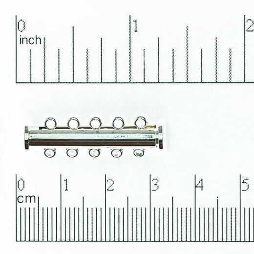 30mm x 10mm 5-Hole Magnetic Slide Clasp - Made of Brass - Sold Individually - CL/MC120/5