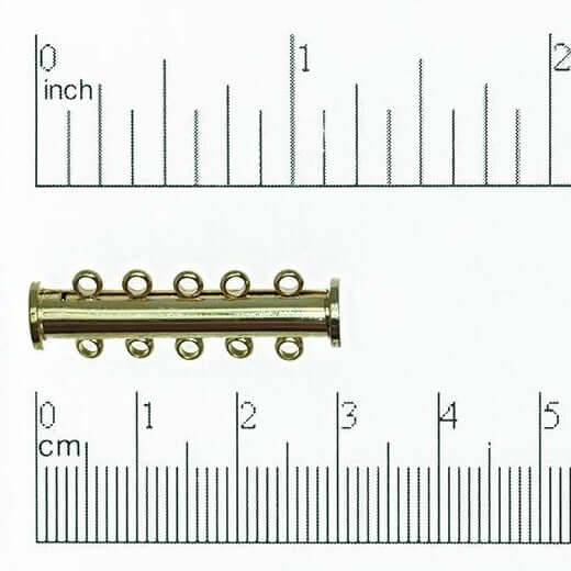 30mm x 10mm 5-Hole Magnetic Slide Clasp - Made of Brass - Sold Individually - CL/MC120/5