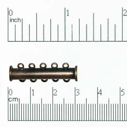 30mm x 10mm 5-Hole Magnetic Slide Clasp - Made of Brass - Sold Individually - CL/MC120/5