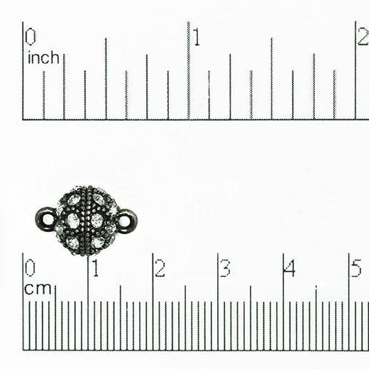 15mm x 11mm Faceted Crystal Orb Magnet Clasp - Made of Brass - Sold Individually - CL/MC6