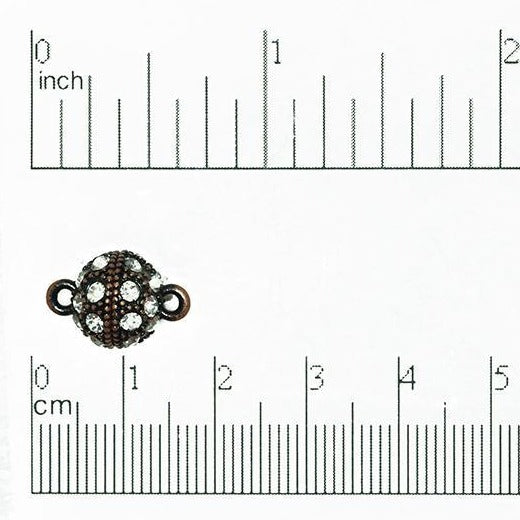 15mm x 11mm Faceted Crystal Orb Magnet Clasp - Made of Brass - Sold Individually - CL/MC6
