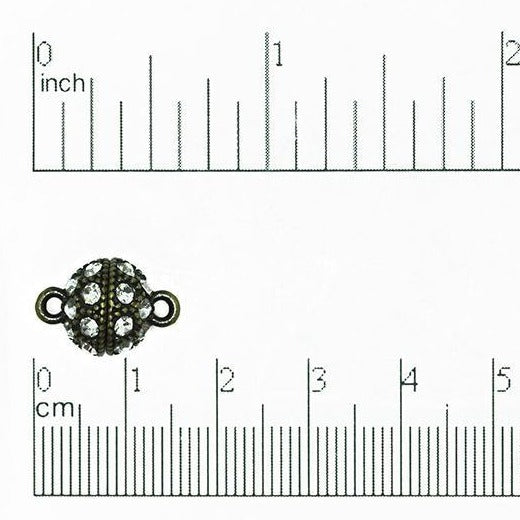 15mm x 11mm Faceted Crystal Orb Magnet Clasp - Made of Brass - Sold Individually - CL/MC6