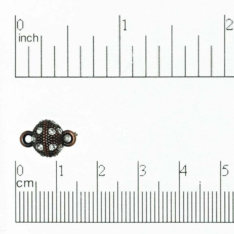14mm x 10mm Faceted Crystal Magnet Clasp - Made of Brass - Sold Individually - CL/MC8