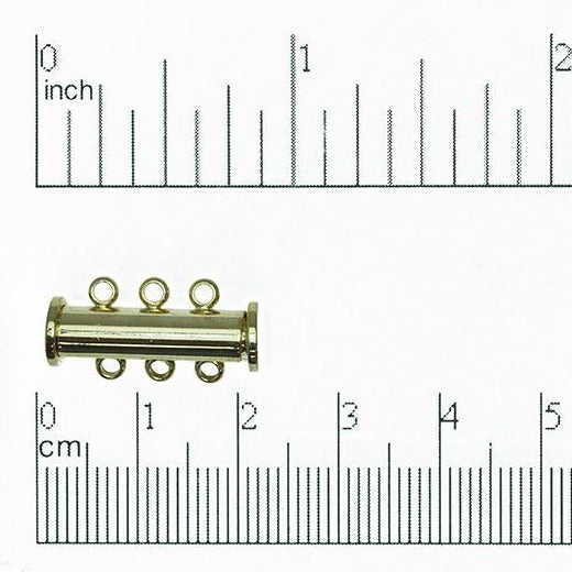 20mm x 10mm 3-Hole Magnetic Slide Clasp sold by the Piece - CL/MC120/3