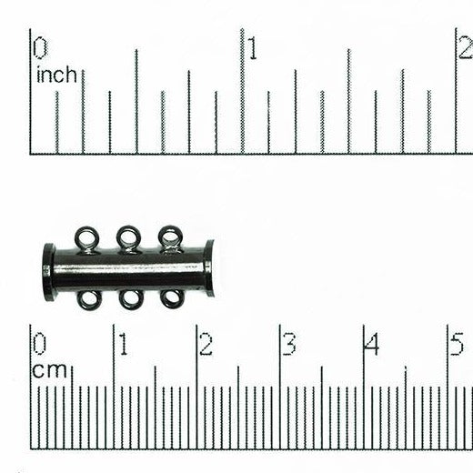 20mm x 10mm 3-Hole Magnetic Slide Clasp sold by the Piece - CL/MC120/3