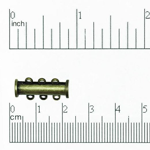 20mm x 10mm 3-Hole Magnetic Slide Clasp sold by the Piece - CL/MC120/3