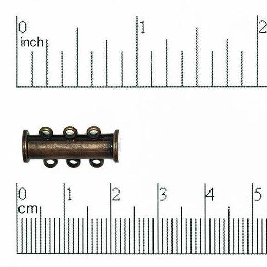 20mm x 10mm 3-Hole Magnetic Slide Clasp sold by the Piece - CL/MC120/3