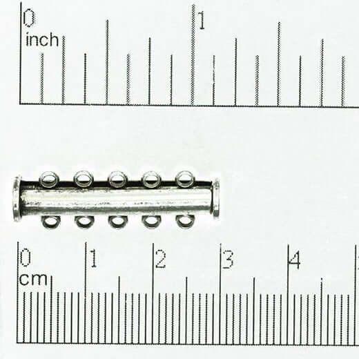 30mm x 10mm 5-Hole Magnetic Slide Clasp - Made of Brass - Sold Individually - CL/MC120/5