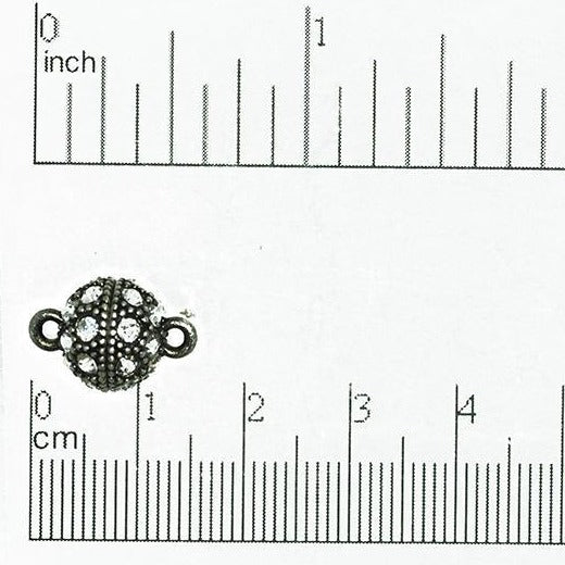 15mm x 11mm Faceted Crystal Orb Magnet Clasp - Made of Brass - Sold Individually - CL/MC6