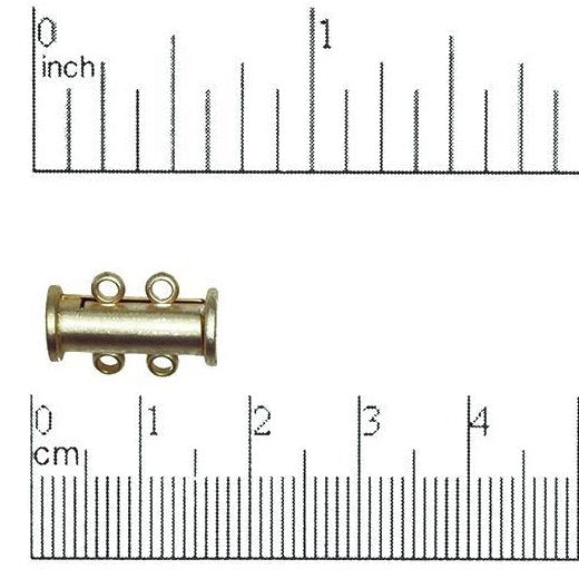 14mm x 10mm 2-Hole Magnetic Slide Clasp - Made of Brass - Sold Individually - CL/MC120/2