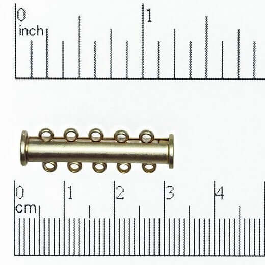 30mm x 10mm 5-Hole Magnetic Slide Clasp - Made of Brass - Sold Individually - CL/MC120/5