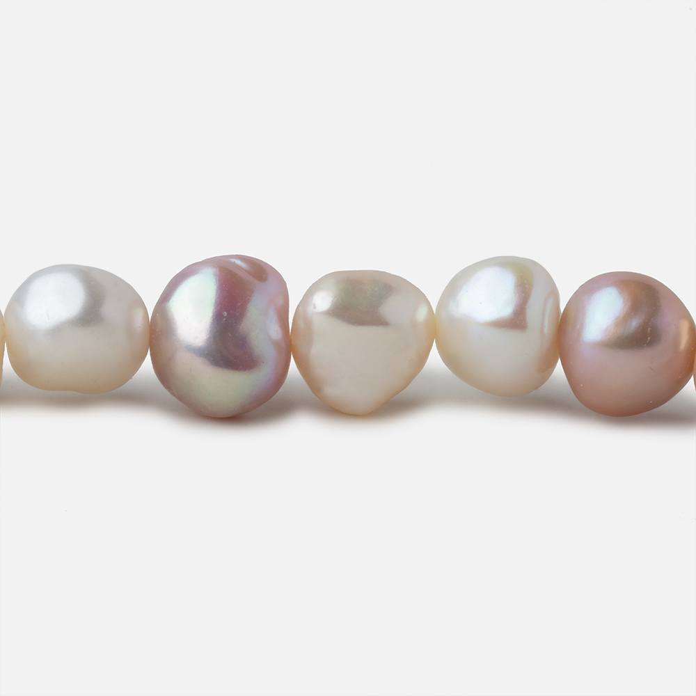 Pastel TriColor Baroque Freshwater Pearls 16 inch 40 pieces 10x9-12x9mm A