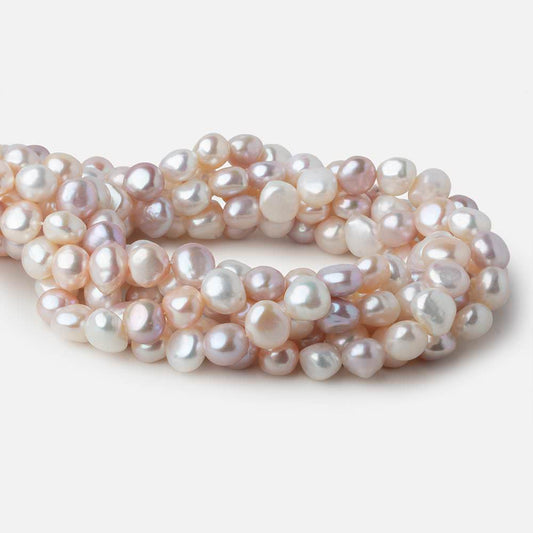 Pastel TriColor Baroque Freshwater Pearls 16 inch 40 pieces 10x9-12x9mm A