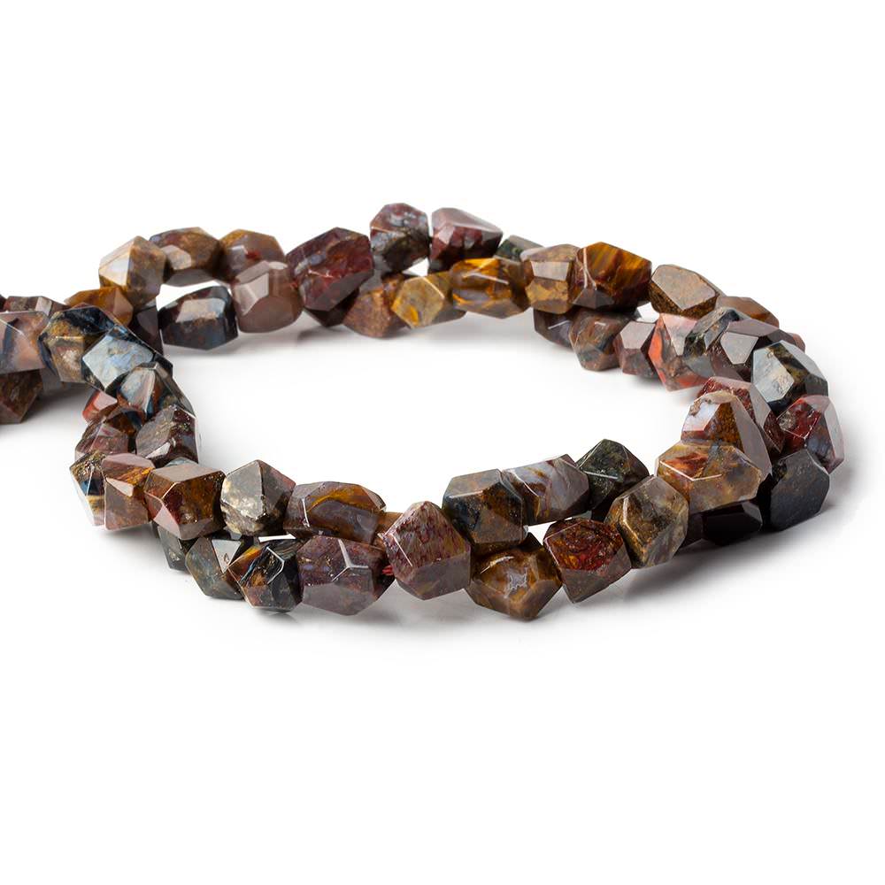 9x8x5-12x8x7mm Pietersite faceted nuggets 16 inch 45 beads
