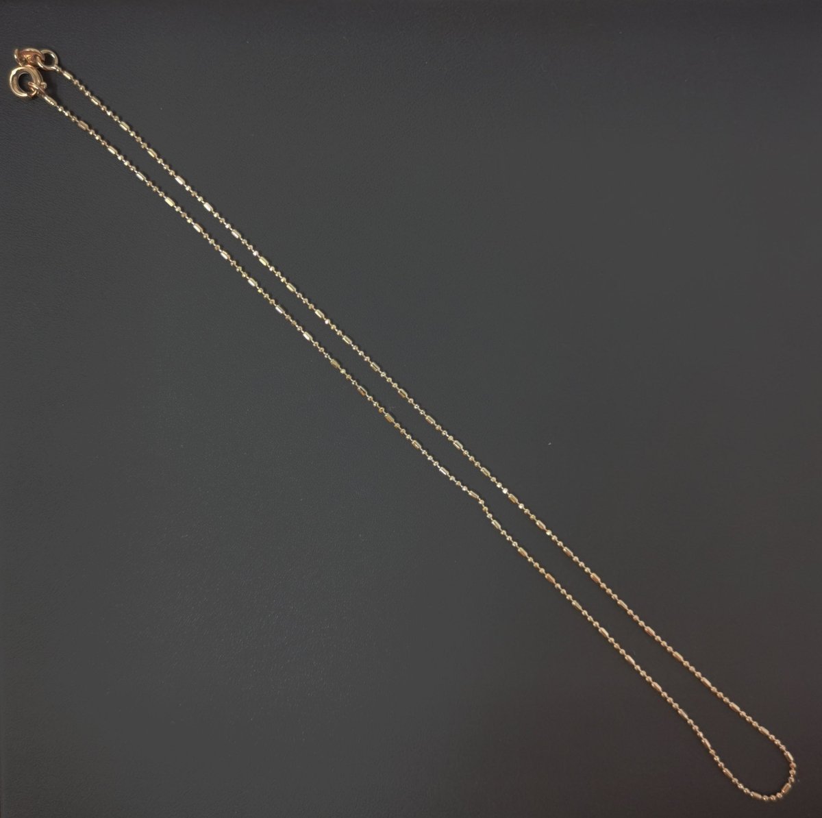 13.7'' Ready to Use 18K Gold Filled Bead Necklace Chain, Layering Beaded Chain, Dainty 1mm Beaded Necklace w/ Spring Ring, or Pendant Charm Chain Necklace | CN-508  Clearance Pricing