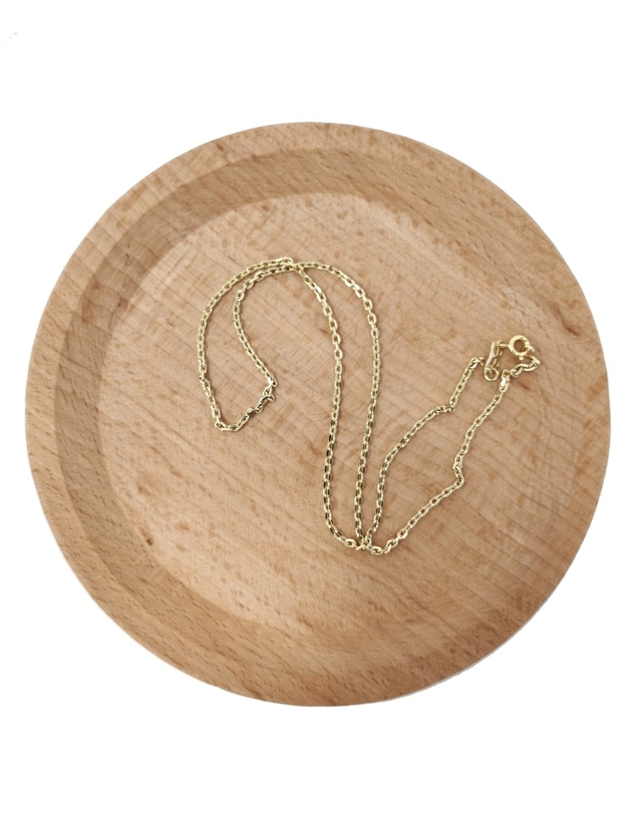 14K Gold Filled 17.0'' Ready to Use Thin Rolo Necklace Chain, Layering Rolo Chain, Dainty 1.5mm Necklace w/ Spring Ring | CN-616