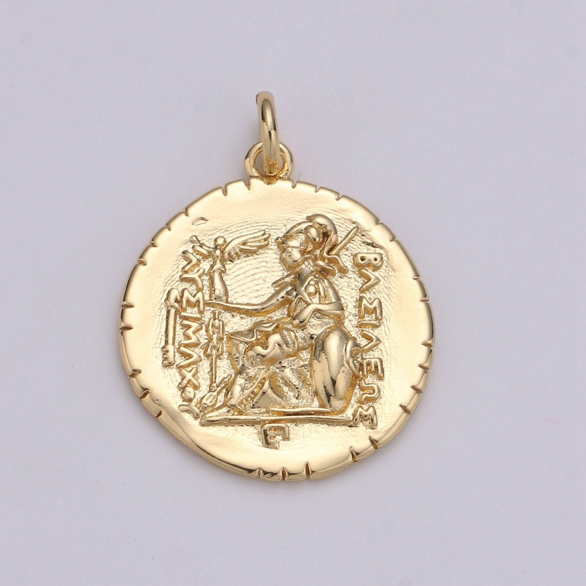 14k Gold Filled  Macedonia Ancient Coin Pendant,  Greek Warrior Alexander Coin Pendant, Warrior Coin Pendant, Hercules coin Pendant, D-204