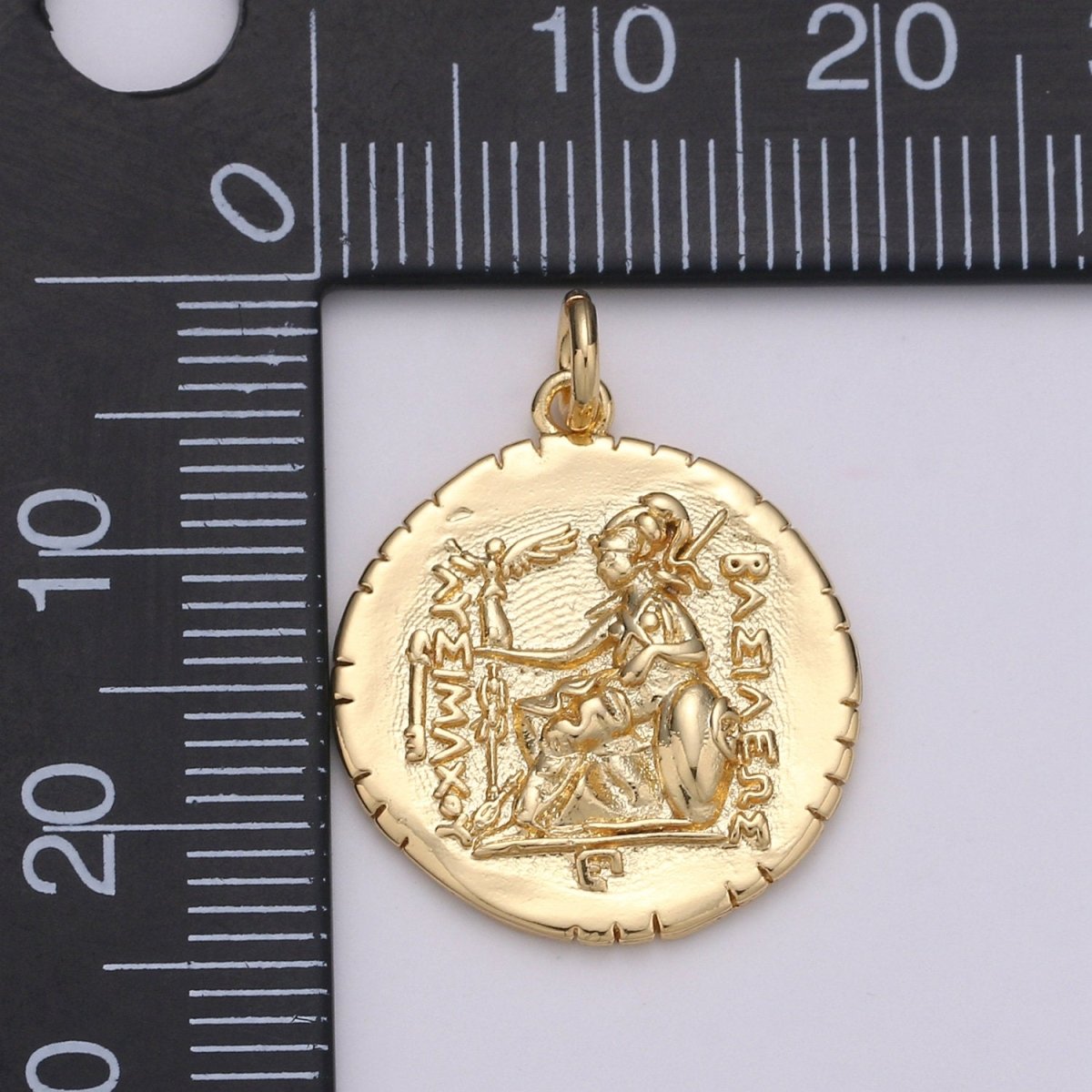 14k Gold Filled  Macedonia Ancient Coin Pendant,  Greek Warrior Alexander Coin Pendant, Warrior Coin Pendant, Hercules coin Pendant, D-204