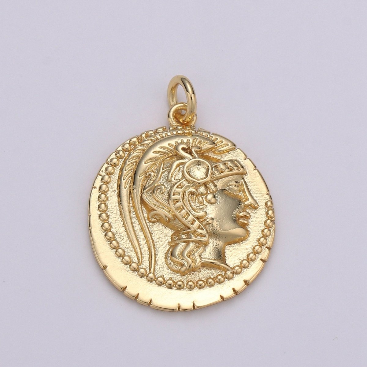 14k Gold Filled Roman Gold Coin Pendant, Greek Warrior  Heracles Coin Pendant, Earing DIY, Warrior Coin Pendant, Hercules coin Pendant D-147