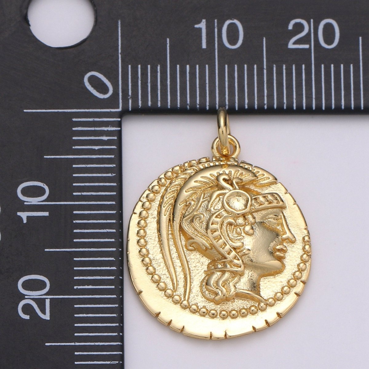 14k Gold Filled Roman Gold Coin Pendant, Greek Warrior  Heracles Coin Pendant, Earing DIY, Warrior Coin Pendant, Hercules coin Pendant D-147
