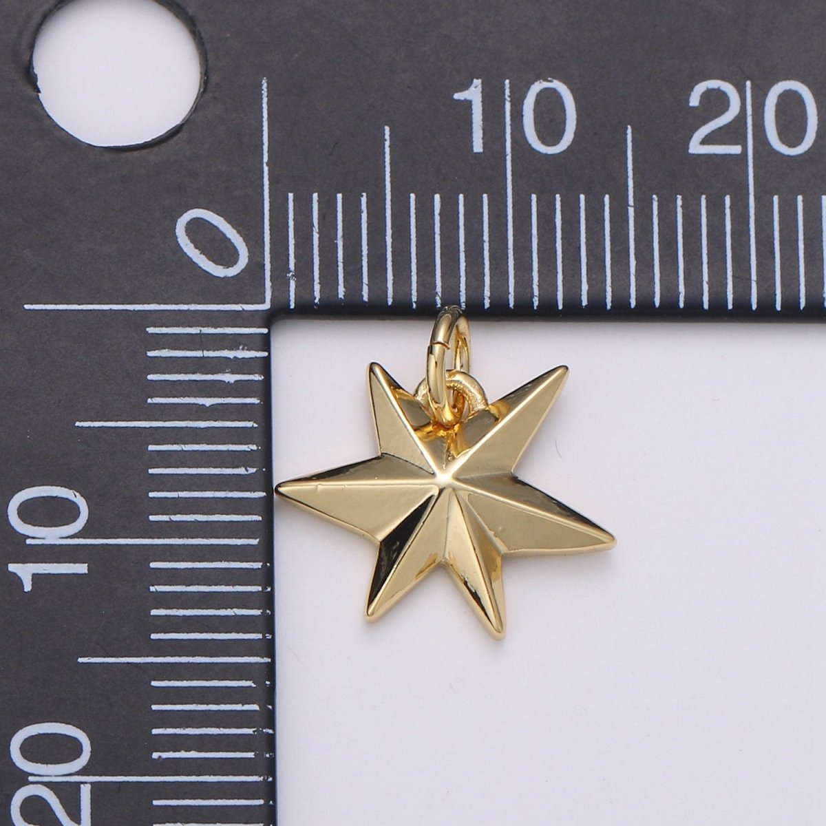 14k Gold Filled Star Pendant Starburst Charm 15mm Celestial Jewelry Making Supply D-590