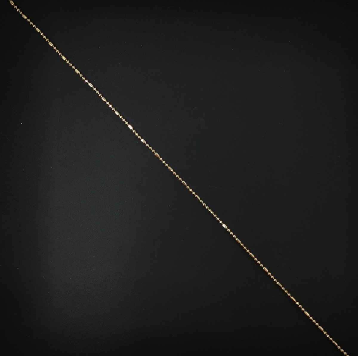 15.6'' Ready to Use 18K Gold Plated Bead Necklace Chain, Layering Beaded Chain, Dainty 1mm Bead Necklace w/Spring Ring | CN-656  Clearance Pricing