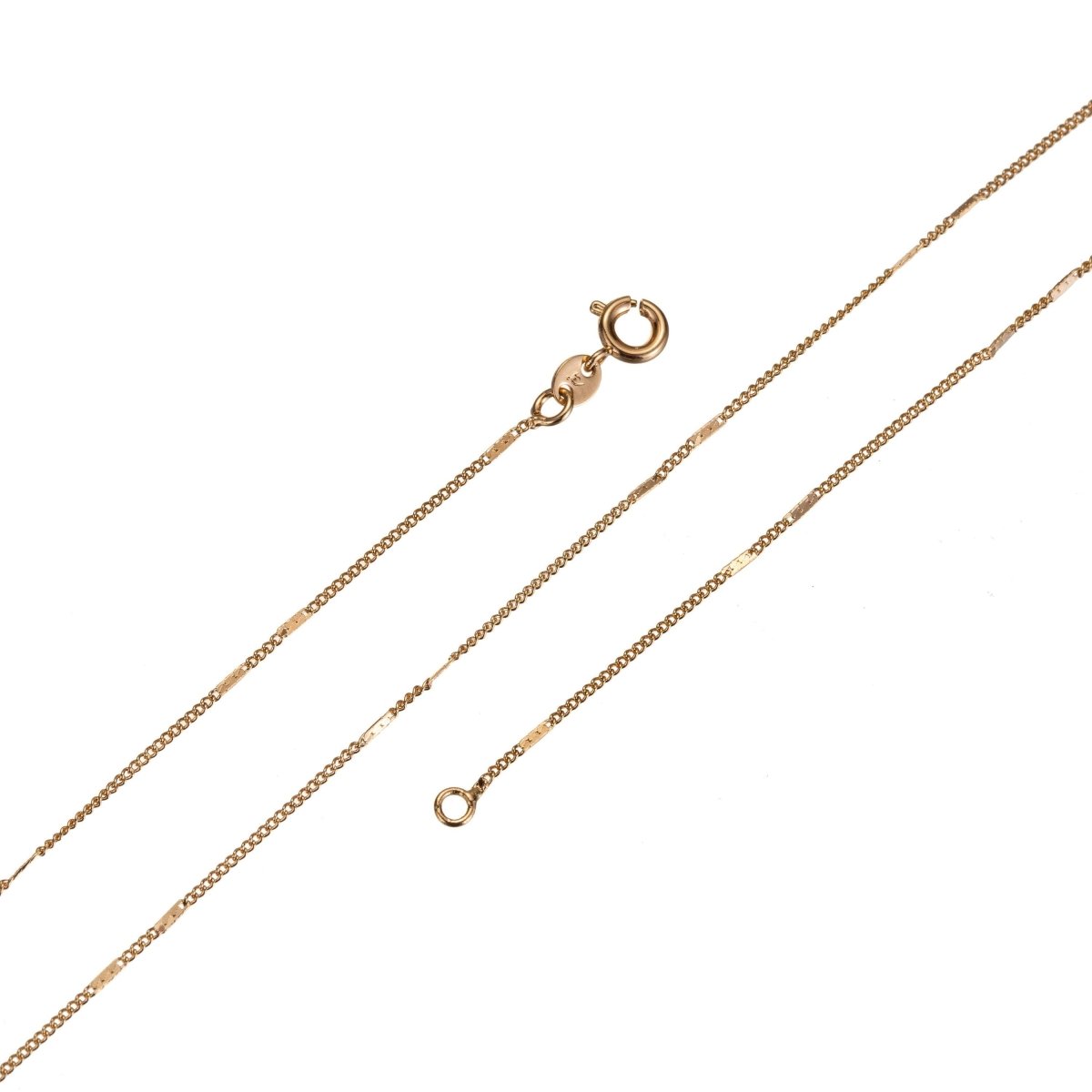 15.6'' Ready to Use 18K Gold Plated Bead Necklace Chain, Layering Beaded Chain, Dainty 1mm Bead Necklace w/Spring Ring | CN-656  Clearance Pricing