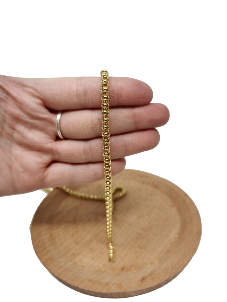 16K Gold Filled Box Book BRIOLETTE Venetian Chain by Yard, Wholesale Bulk Roll Chain for Jewelry Making | ROLL-037 Clearance Pricing