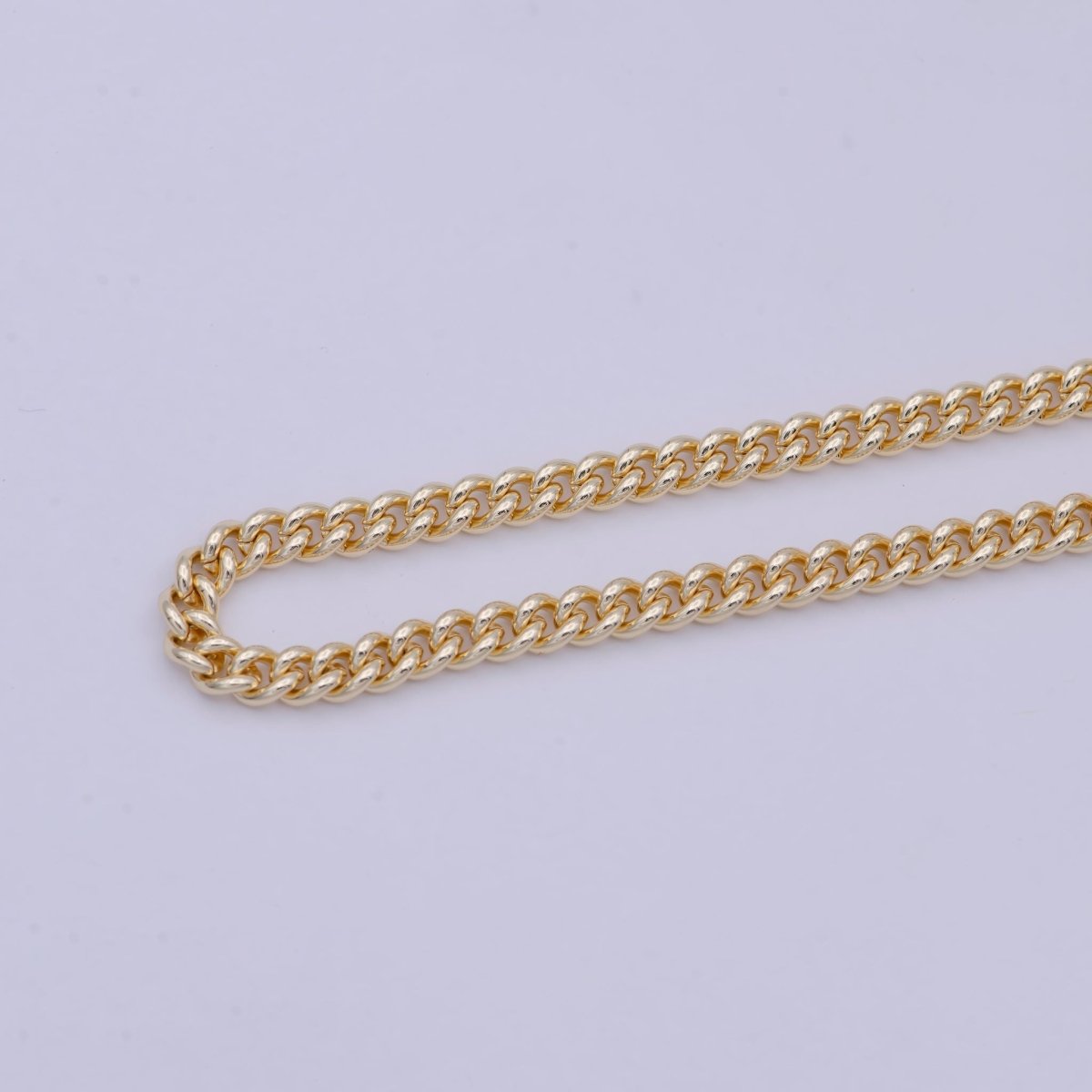 16K Gold Filled Cuban Curb Chain by Yard, Wholesale Bulk Roll Chain for Jewelry Making | ROLL-257