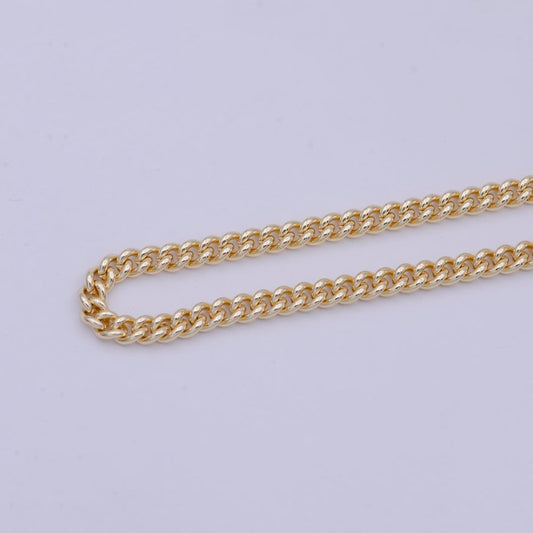 16K Gold Filled Cuban Curb Chain by Yard, Wholesale Bulk Roll Chain for Jewelry Making | ROLL-257