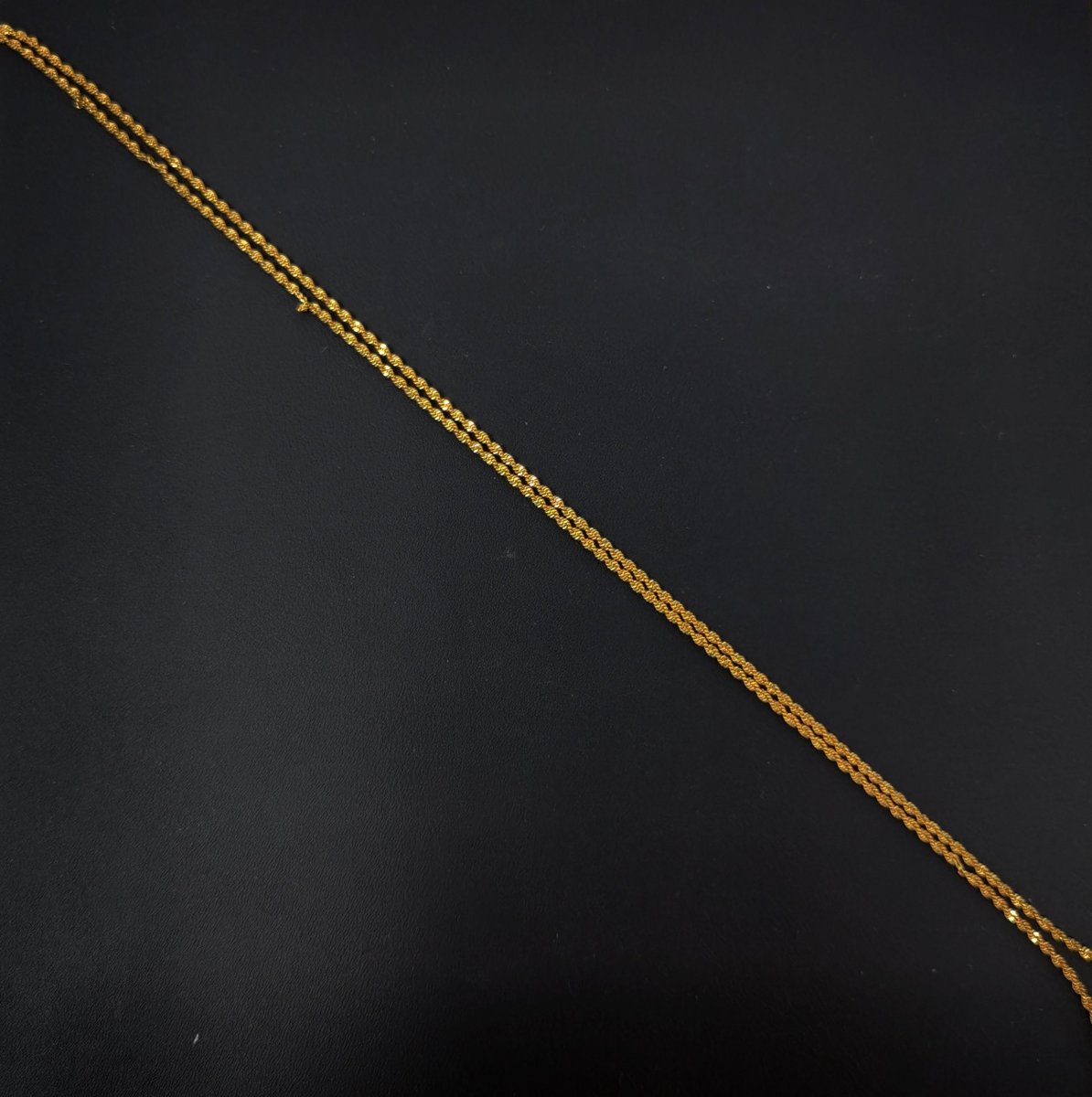 17.7'' Ready to Use 24K Gold Plated Rope Necklace Chain, Layering Rope Chain, Dainty 2.2mm Rope Necklace w/ Spring Ring | CN-003  Clearance Pricing