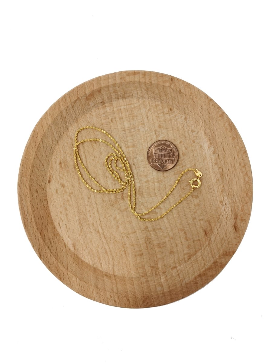 17.7'' Ready to Use 24K Gold Plated Rope Necklace Chain, Layering Rope Chain, Dainty 2.2mm Rope Necklace w/ Spring Ring | CN-003  Clearance Pricing