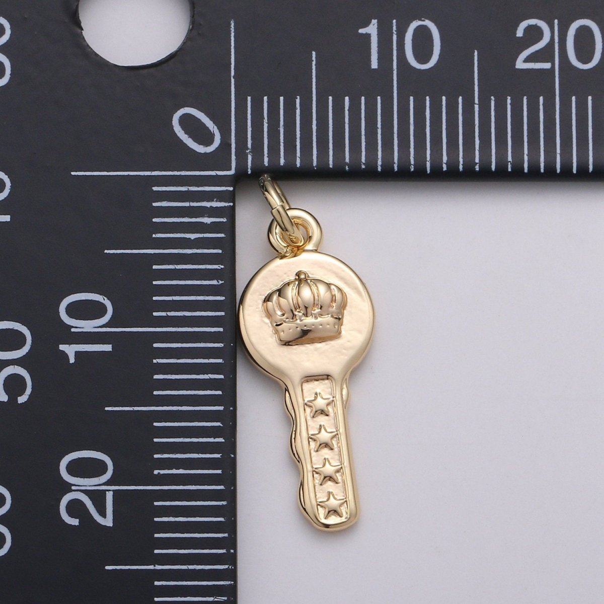 18k Gold Filled Key Pendant Charm, Dainty Crown Key Pendant Charm, Gold Filled Key of Heaven Pendant, For DIY Jewelry Making Supply D-742