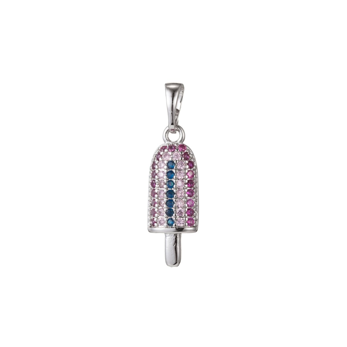 18k Gold Filled Micro Pave CZ Popsicle Pendant Charm, Ice Pop Pendant Charm, Gold Filled Desert Pendant, For DIY Jewelry Making I-472