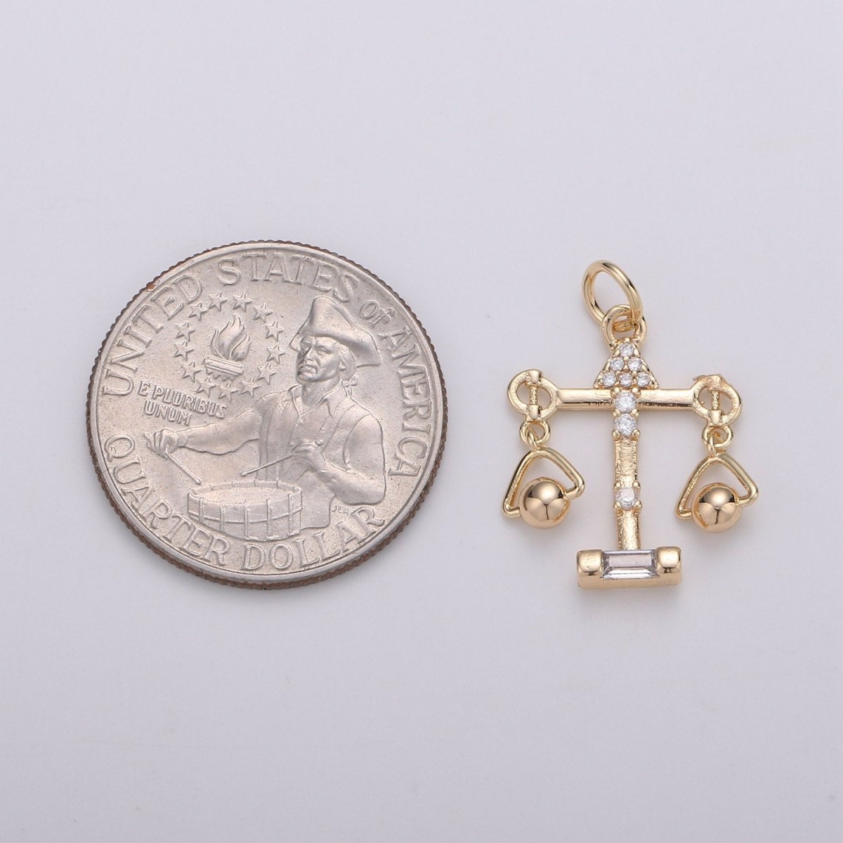 18k Gold Filled Zodiac Sign Charm, Dainty Libra Scales Sign Astrology Pendant Charm for Necklace Earring Supply D-740