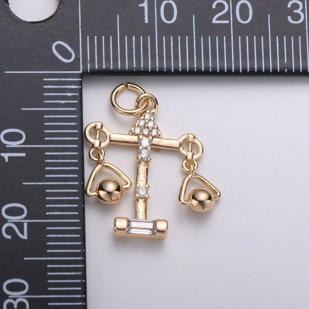 18k Gold Filled Zodiac Sign Charm, Dainty Libra Scales Sign Astrology Pendant Charm for Necklace Earring Supply D-740