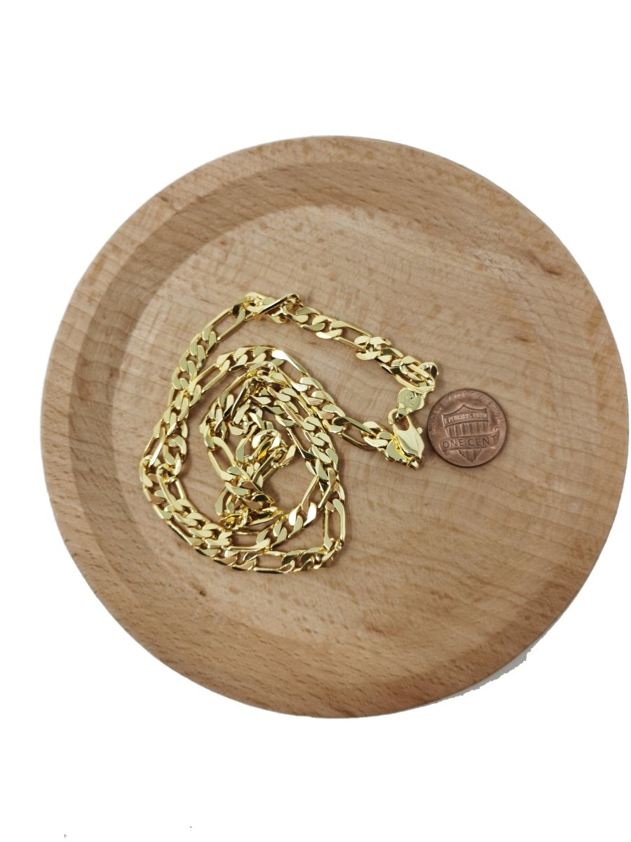 23.5'' Ready to Use 24K Gold Filled Figaro Necklace Chain, Layering Unique Chain Perfect for Pendant Charm Necklace, Statement 4mm Figaro Necklace w/ Lobster Clasps | CN-421  Clearance Pricing
