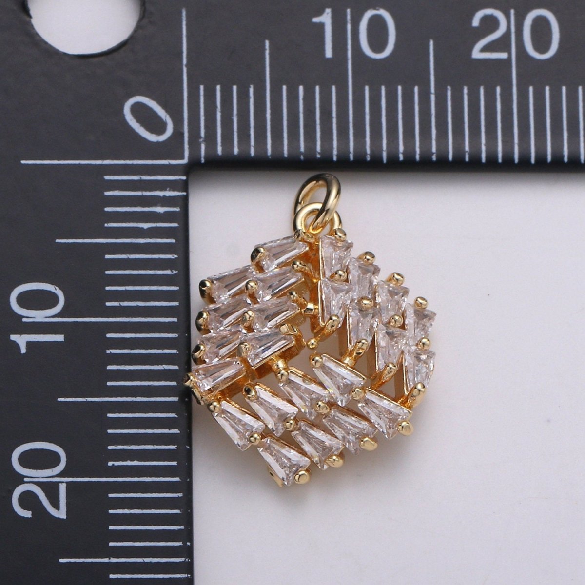 24K Gold Filled 3D Box Baguette Charm, Micro Pave Cubic Zirconia Cube Charm, Clear Cubic Charms,  DIY Jewelry Supply E-558