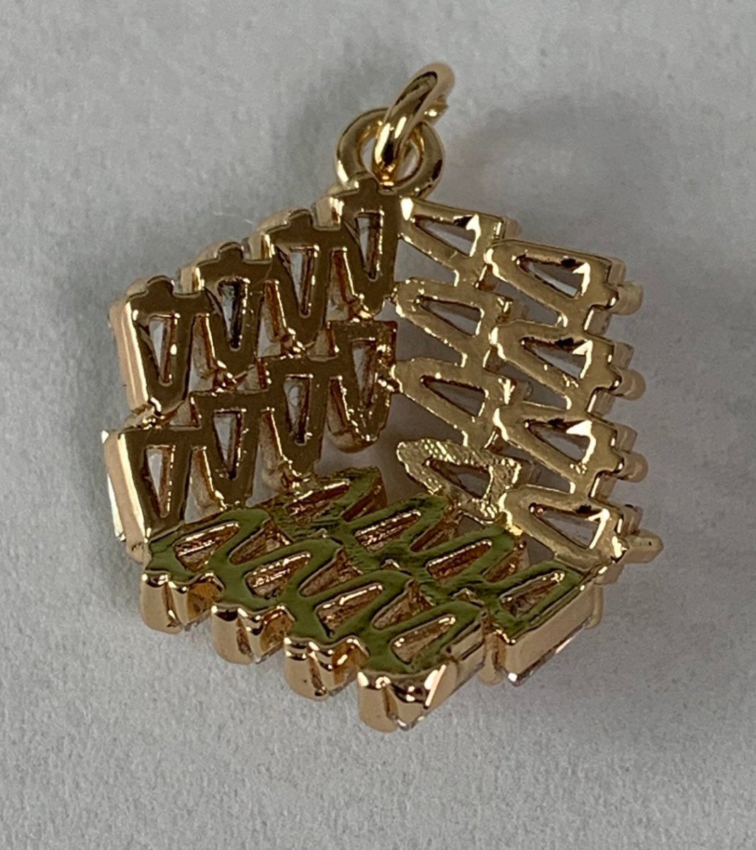 24K Gold Filled 3D Box Baguette Charm, Micro Pave Cubic Zirconia Cube Charm, Clear Cubic Charms,  DIY Jewelry Supply E-558