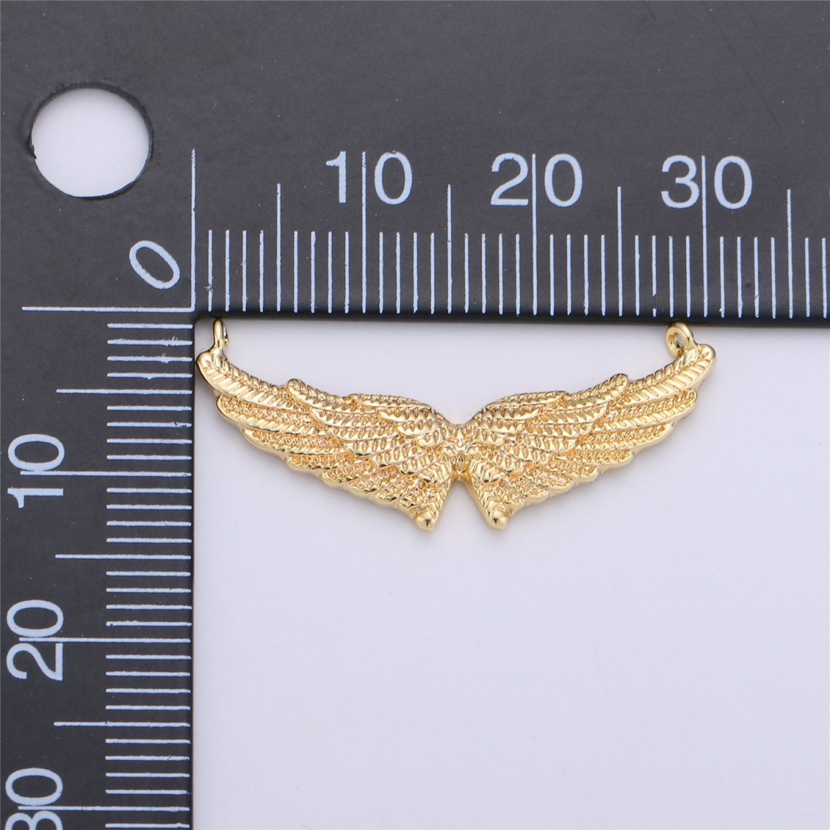 24k Gold Filled Angel Wing Pendant Double Wing Charm with Double Bail for Necklace Pendant 15x30mm F-317
