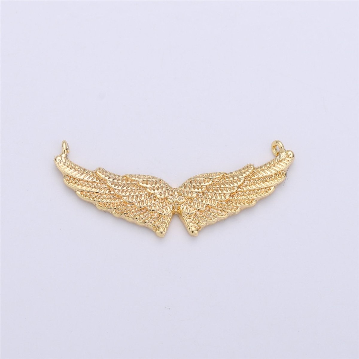 24k Gold Filled Angel Wing Pendant Double Wing Charm with Double Bail for Necklace Pendant 15x30mm F-317