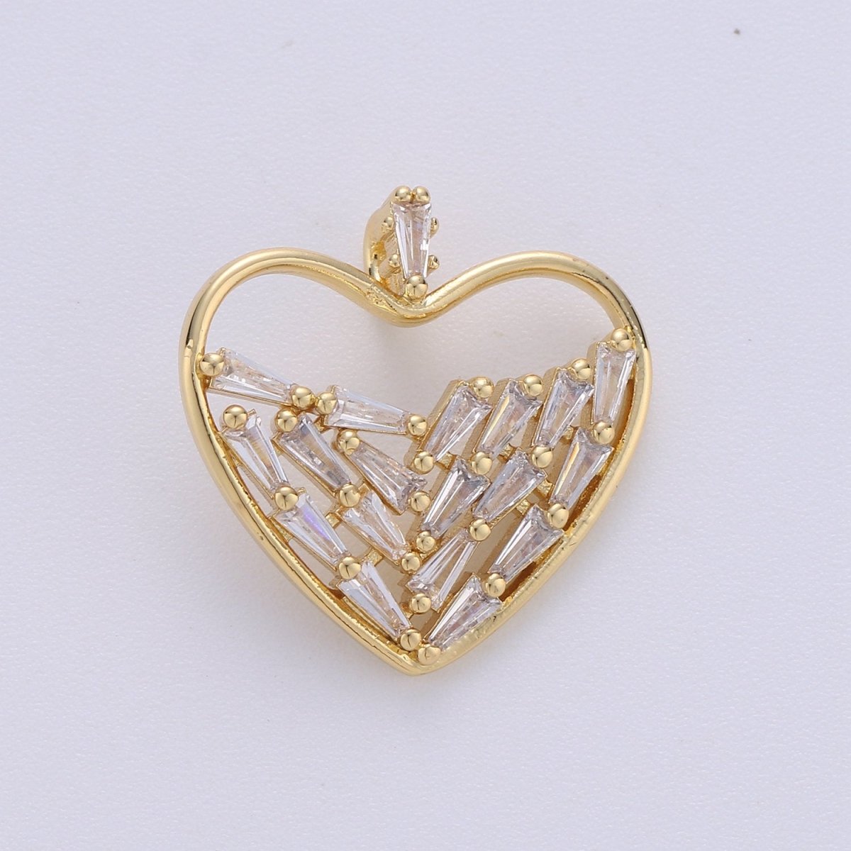 24k Gold Filled Cubic heart charms Gold Star Charm Celestial Jewelry Making Supply I-703