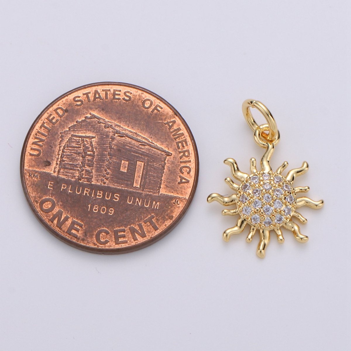 24k Gold Filled Micro Pave CZ Sun Burst Pendant Charm, Cubic Sun Micro Pave CZ Pendant Charm, Gold Filled Pendant, For DIY Boho Jewelry D-359