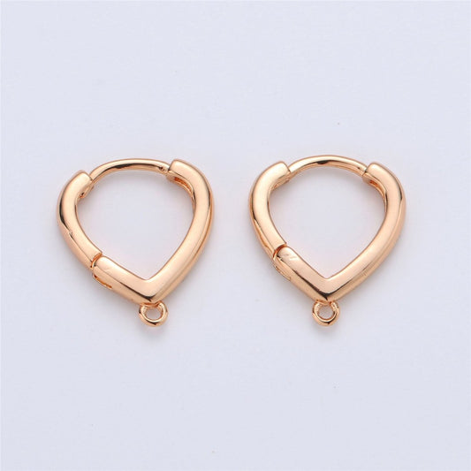 24k Gold Filled Oval Easy Snap Earring with Jump Ring, Earring Supplies for DIY Earring Jewelry, Snap Click On Earring, Oval Shape K-467 K-867